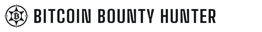 Bitcoin Bounty Hunter Rectangular logo — dark ink, 1024 × 128 (8:1) pixels