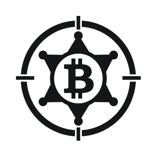 Bitcoin Bounty Hunter Square logo — dark ink, 512 × 512 pixels
